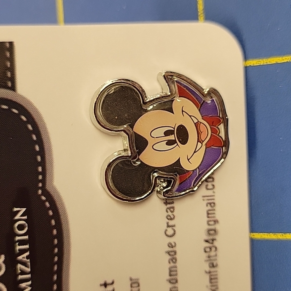 Micky Mouse Vampire Silver 0.4" Earrings Stud Hypoallergenic - Picture 2 of 2